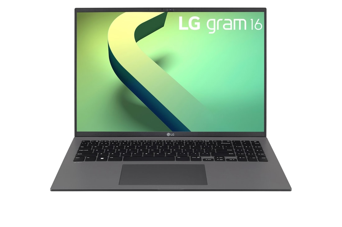 LG Laptop LG gram 16'' 2022 z matową matrycą, Windows 11 Home, SSD 512GB M.2(NVME),16GB, Intel Evo z procesorem Intel® Core™ i5 12. generacji, 16Z90Q-G, kolor szary, Widok z przodu z klawiaturą, 16Z90Q-G.AA56Y, thumbnail 15