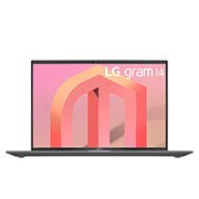 LG Laptop LG gram 14'' 2022 z matową matrycą, Windows 11 Home, SSD 512GB M.2(NVME), 16GB, Intel Evo z procesorem Intel® Core™ i5 12. generacji, 14Z90Q-G, kolor szary, Widok z przodu, 14Z90Q-G.AA56Y, thumbnail 2