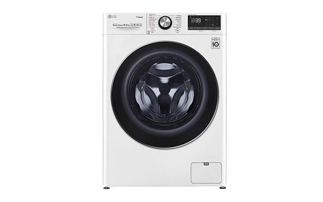 A front view of LG washing machine F4WV910P2.