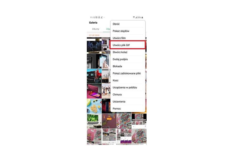 LG G7 tworzenie gifów