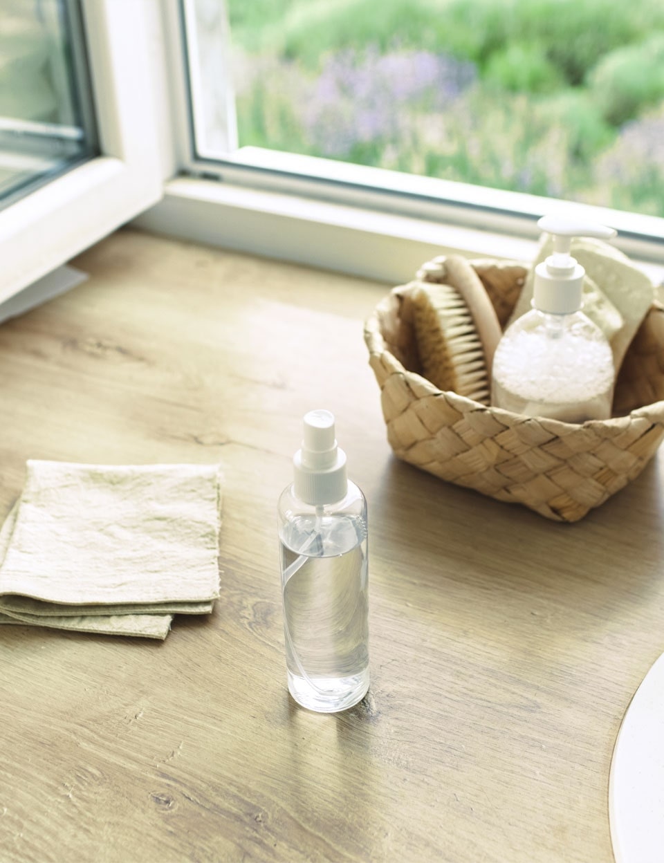 Cleaning earbuds with antibacterial soap.