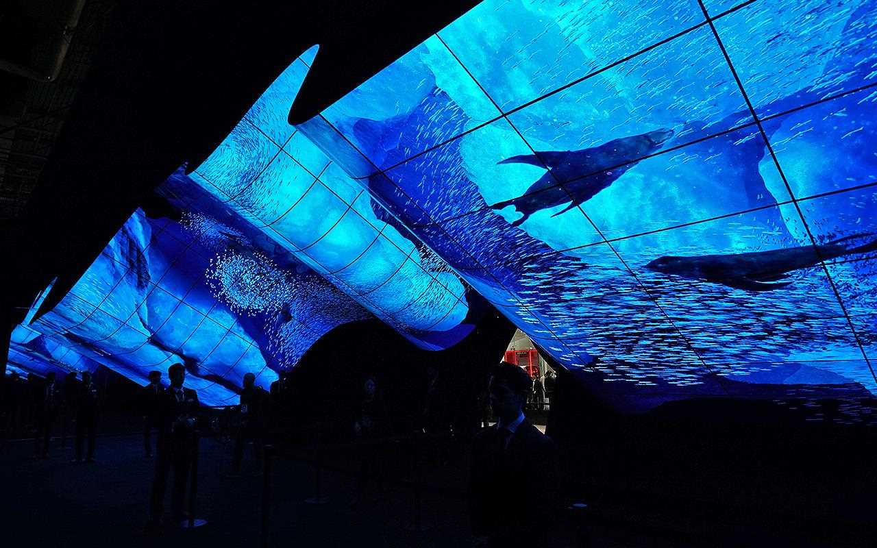 LG created an inspiring and memorable entrance for CES 2019, connecting flexible OLED panels to show off stunning scenery in an immersive experience | More at LG MAGAZINE