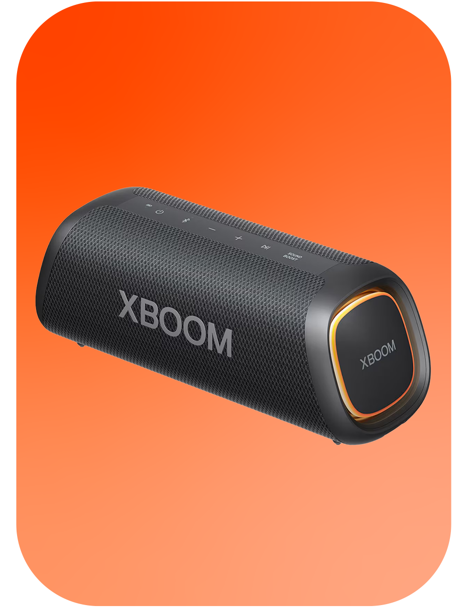 LG XBOOM Go XG5QBK portable Bluetooth speaker product image, with bass boost and IP67 rating