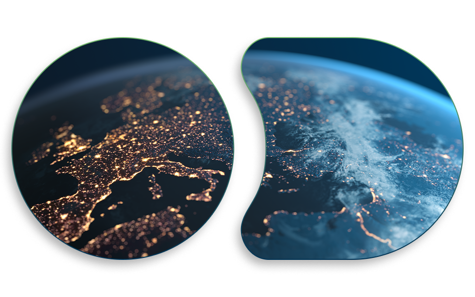 mapa mundial das luzes da cidade