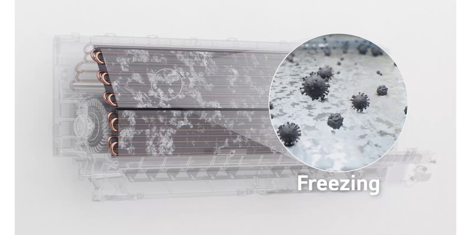 Praful și bacteriile din interiorul aparatului de aer condiționat sunt înghețate