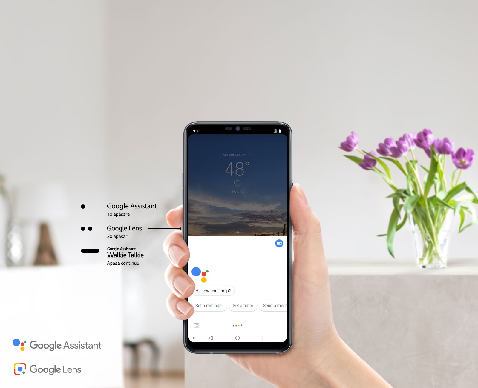 Tastă Google Assistant<br>1