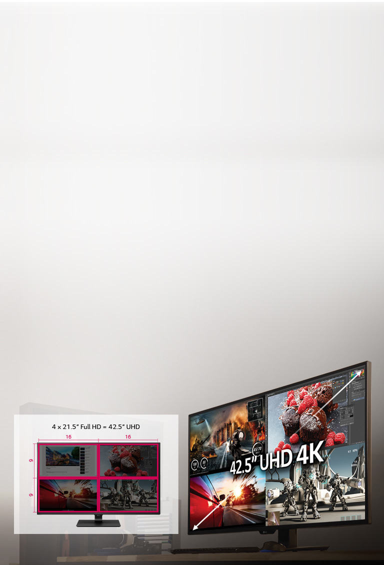 Monitor IPS UHD 4K de 42,5"<br>2