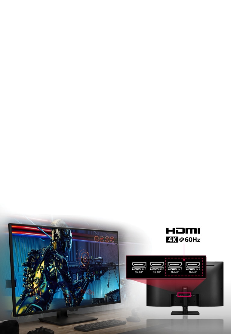 Conectivitate compatibilă cu 4K@60Hz<br>2