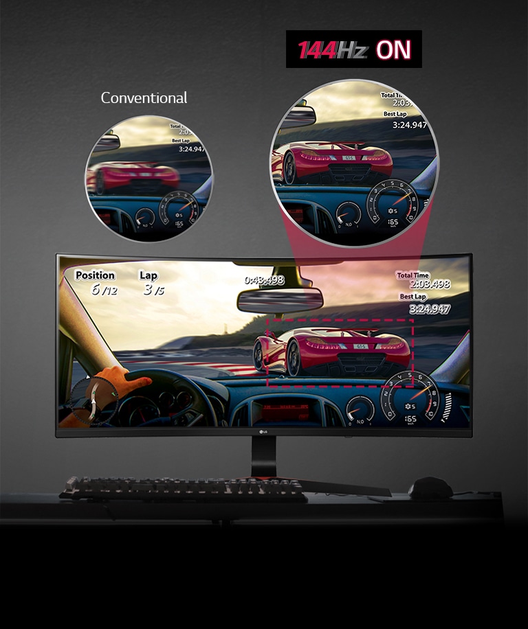 Mișcare fluidă de joc la 144 Hz pe monitorul IPS2