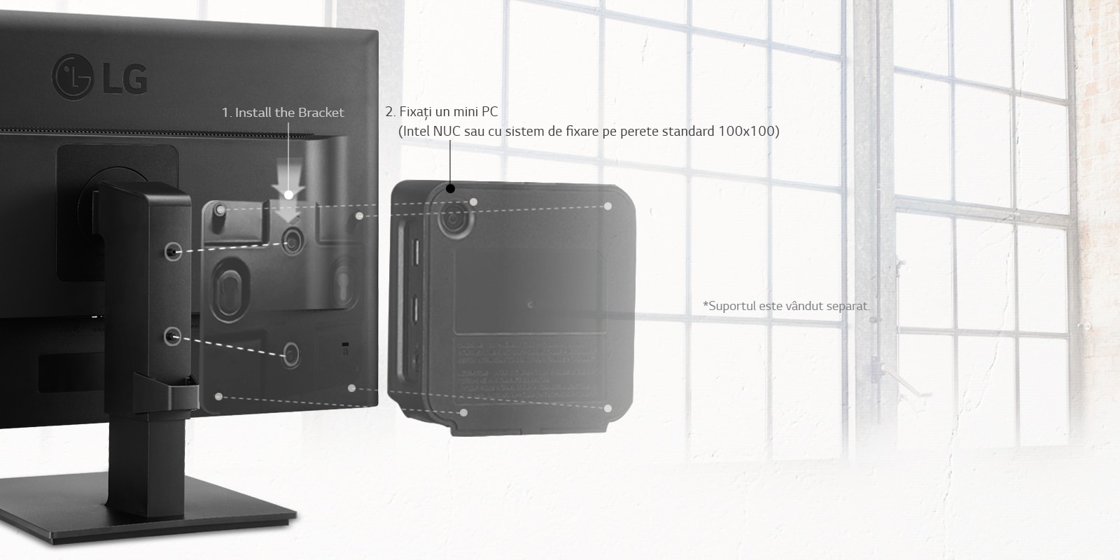 Conector pentru mini PC disponibil<br>1