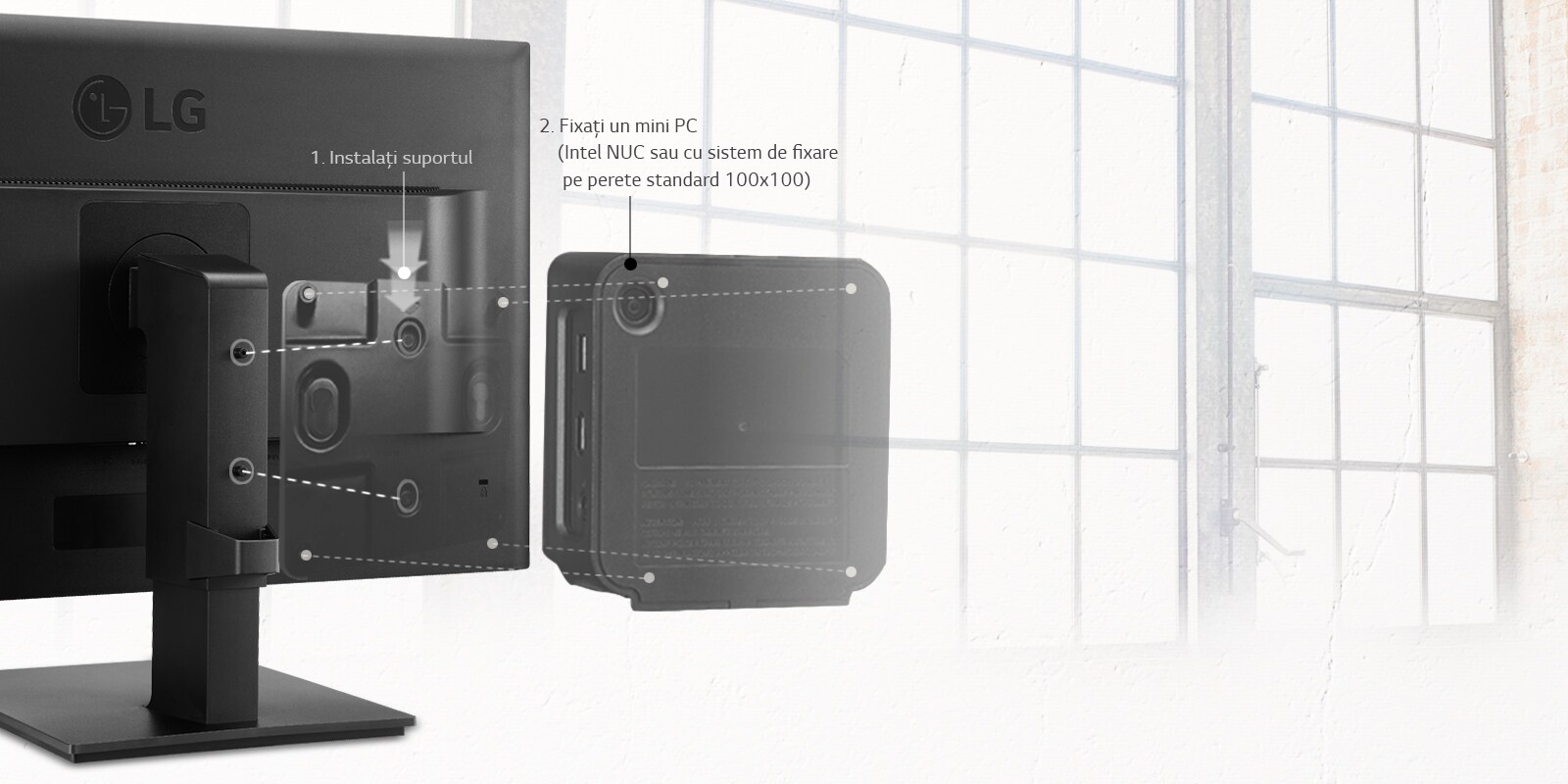 Conector pentru mini PC disponibil<br>1