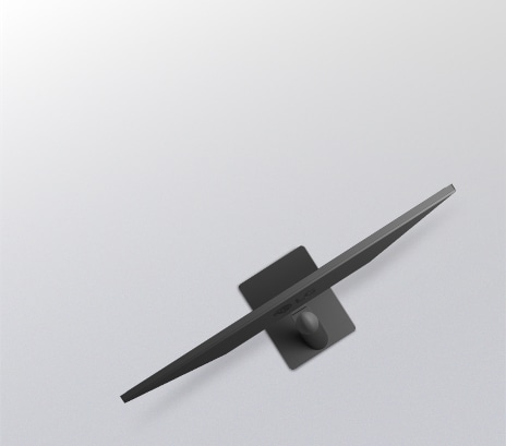 Vedere laterală a unui monitor care ilustrează reglarea basculării, cu contururi suprapuse care indică intervalul său de mișcare ergonomică.