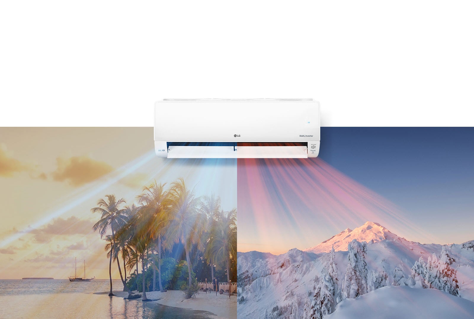 Patru imagini, reprezentând cele patru anotimpuri ale anului, sunt foto-montate împreună ca o pictură pe perete, cu aparatul de aer condiționat LG instalat imediat deasupra aerului rece care suflă de-asupra fiecărei imagini sezoniere.