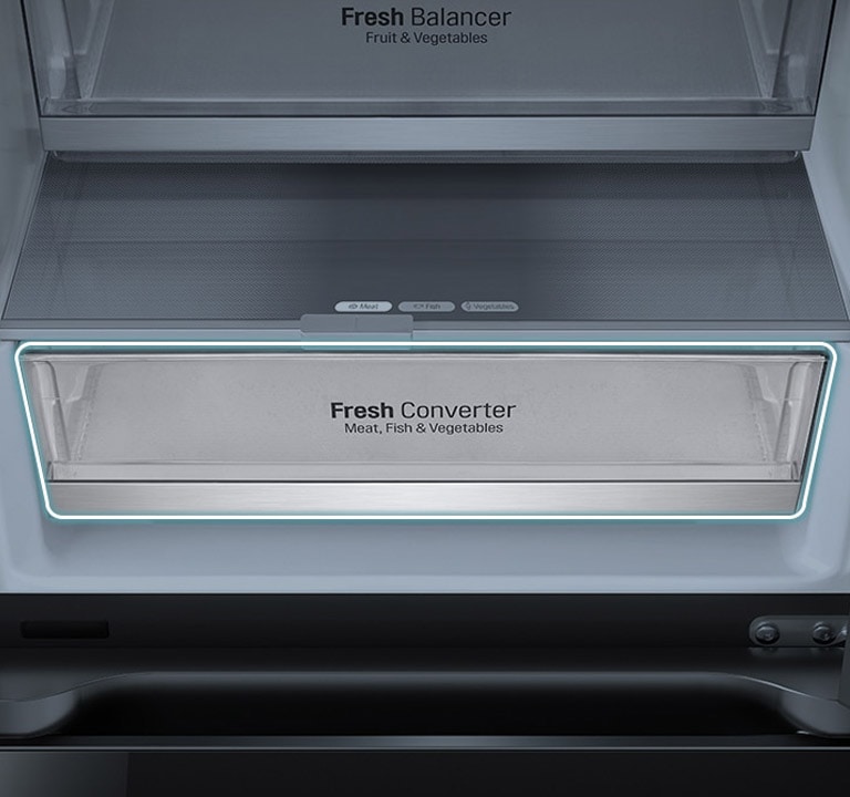 Zona de conversie proaspătă din interiorul frigiderului.