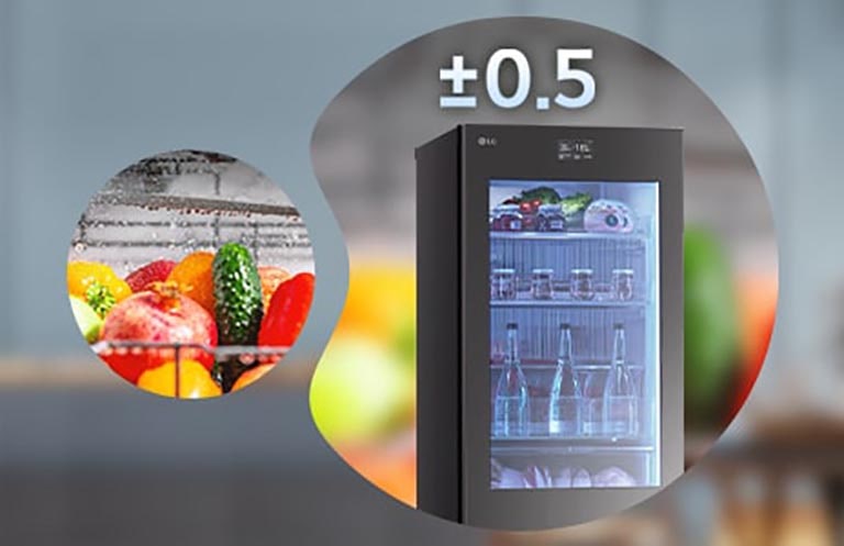 Imagini cu partea de sus a frigiderului și legume proaspete.