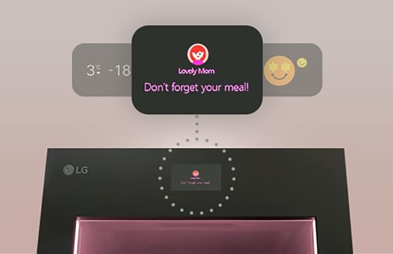 Imagine care arată ca un ecran LCD mărit de la partea superioară a frigiderului.