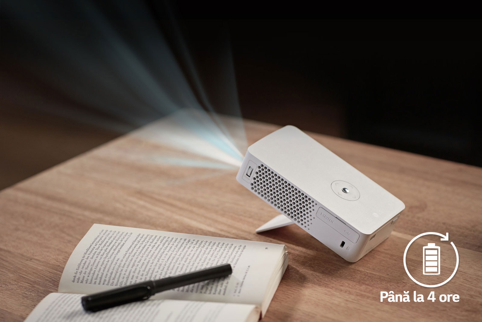 Baterie integrată cu autonomie de până la 4 ore1