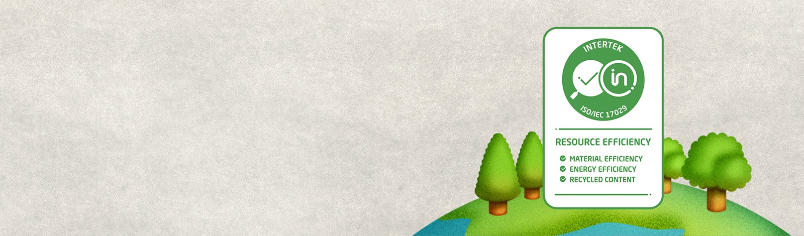 Marcaj certificare pentru eficiența resurselor, de la Intertek.