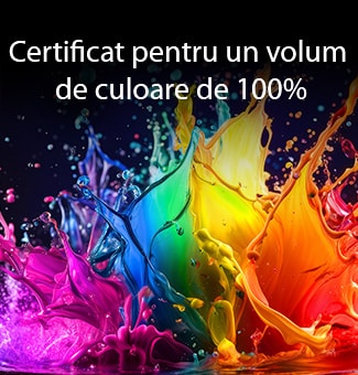 LG QNED AI QNED70 Mini LED cu Dynamic QNED Color umple ecranul cu explozii vii și fluide de mișcare multicoloră, asemănătoare picturii, evidențiind o vibrație îmbunătățită a culorilor, certificată pentru un volum de culoare de 100%.