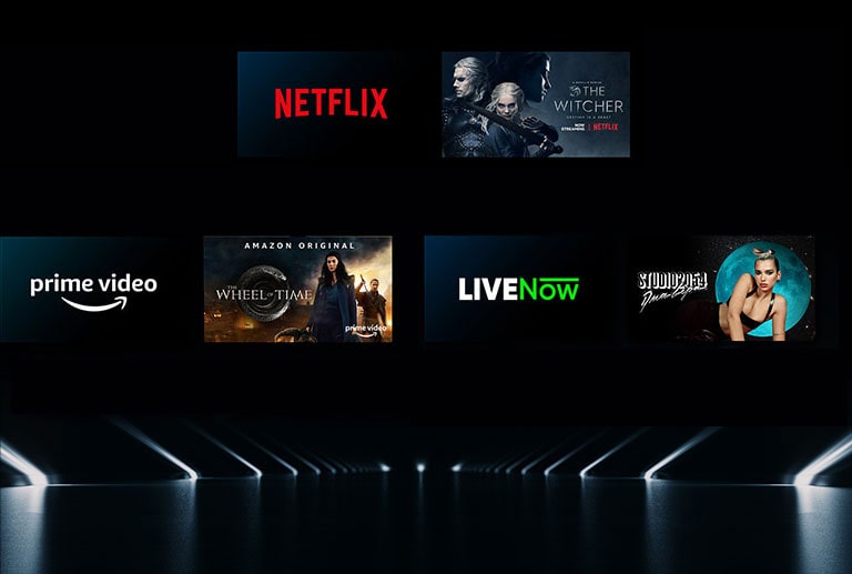 Imagine care afișează o varietate de servicii OTT cu emisiunile respective în dreptul fiecărei sigle.