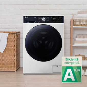 Mașina de spălat din camera de spălare.