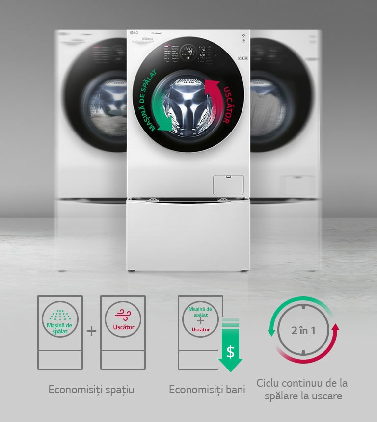 Mașină de spălat și uscător: 2 în 12