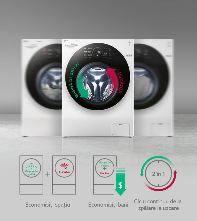 Mașină de spălat și uscător: 2 în 12