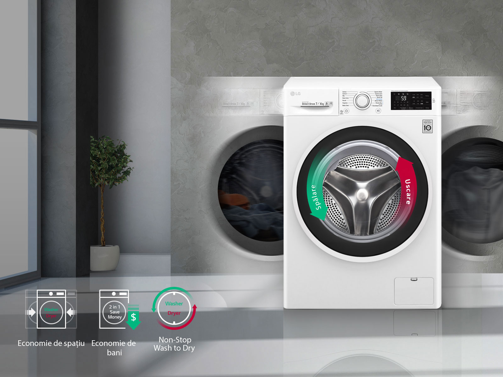 Mașină de spălat rufe și uscător | 2 în 11