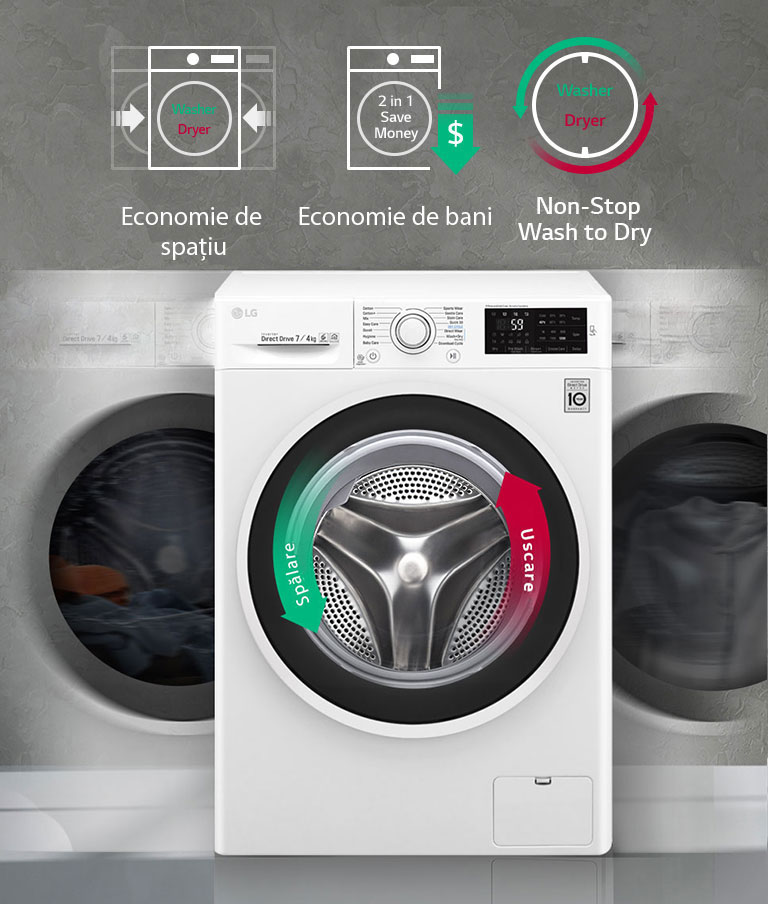 Mașină de spălat rufe și uscător | 2 în 12