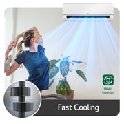 LG Aer Condiționat LG | Deluxe Hyper | 9000 BTU | Dual Inverter| WI-FI | Alb, RĂCIRE RAPIDĂ, HC09RK, thumbnail 9