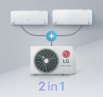 Se pot combina 2 unități interioare și 1 unitate exterioară