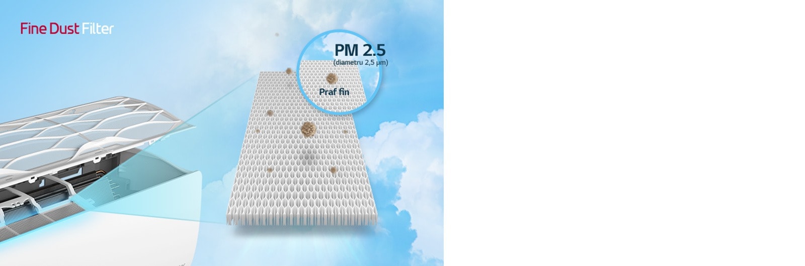Este prezentat filtrul pentru praf fin încorporat.