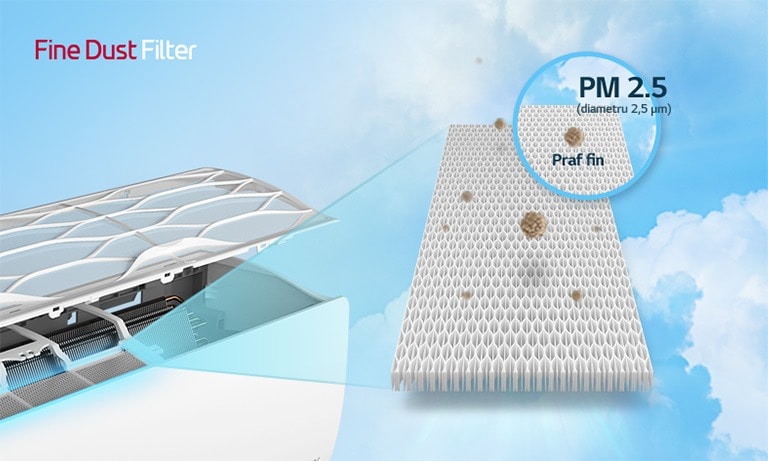 Este prezentat filtrul pentru praf fin încorporat.