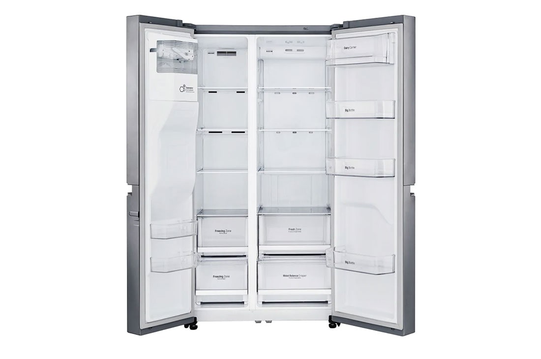 LG Frigider Side by Side | Clasa F | 601 L | Total No Frost | Compresor Linear Inverter 10 ani Garanție | Gri metalizat, GSL760PZXV, thumbnail 2