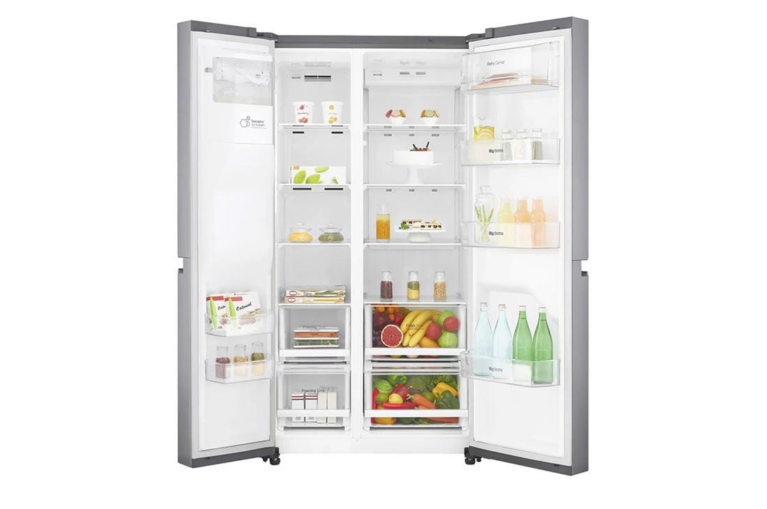 LG Frigider Side by Side | Clasa F | 601 L | Total No Frost | Compresor Linear Inverter 10 ani Garanție | Gri metalizat, GSL760PZXV, thumbnail 6