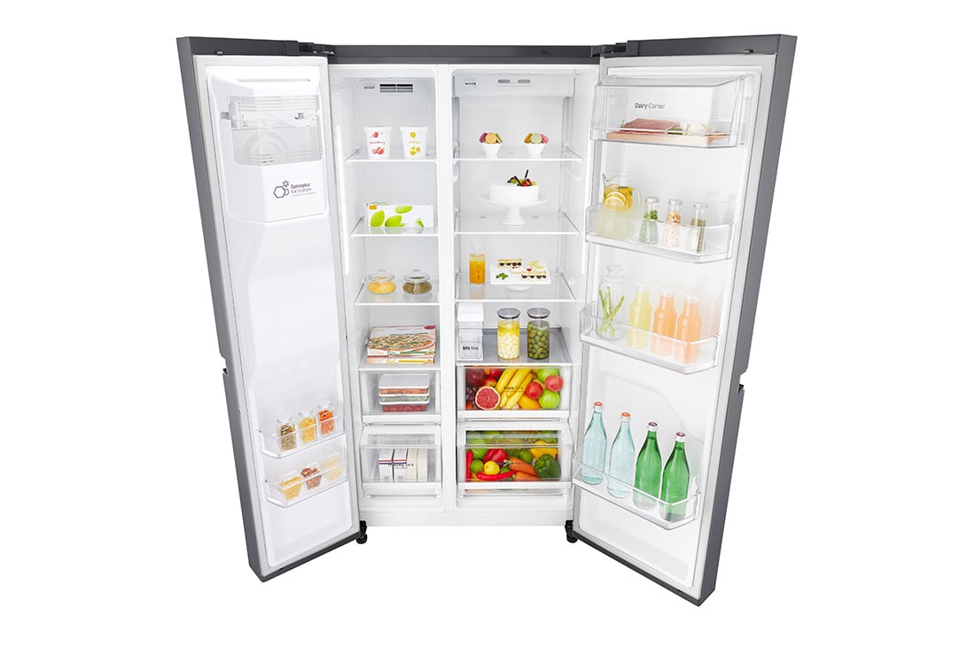 LG Frigider Side by Side | Clasa F | 601 L | ThinQ™ | Total No Frost | Compresor Linear Inverter 10 ani Garanție | Gri metalizat, GSL471ICEZ, GSL471ICEZ, thumbnail 12