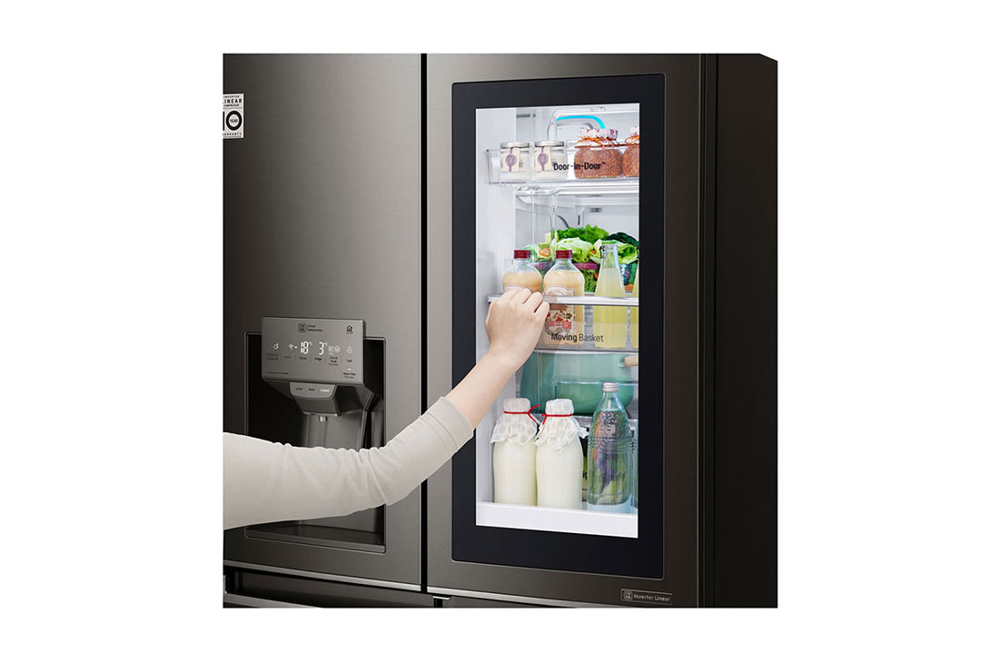 LG Frigider Multi-Door InstaView™ Door-in-Door™ | 571 L | 1.802 M | Total No Frost | Clasa F | Compresor Linear Inverter 10 ani Garanție | ThinQ™ | Gri inchis, GMX936SBHV, thumbnail 7