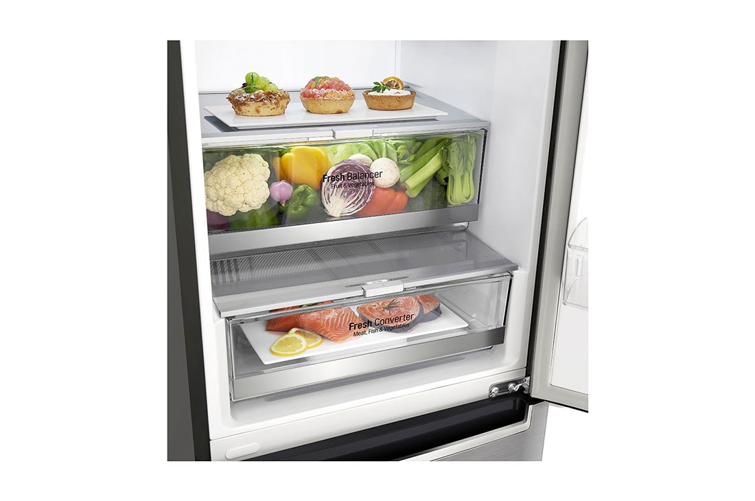 LG Combină frigorifică | Clasa E | 384 L | Total No Frost | Compresor Linear Inverter 10 ani Garanție | Door Cooling | SmartThinQ™ | Gri metalizat, GBB72PZDZN, thumbnail 6