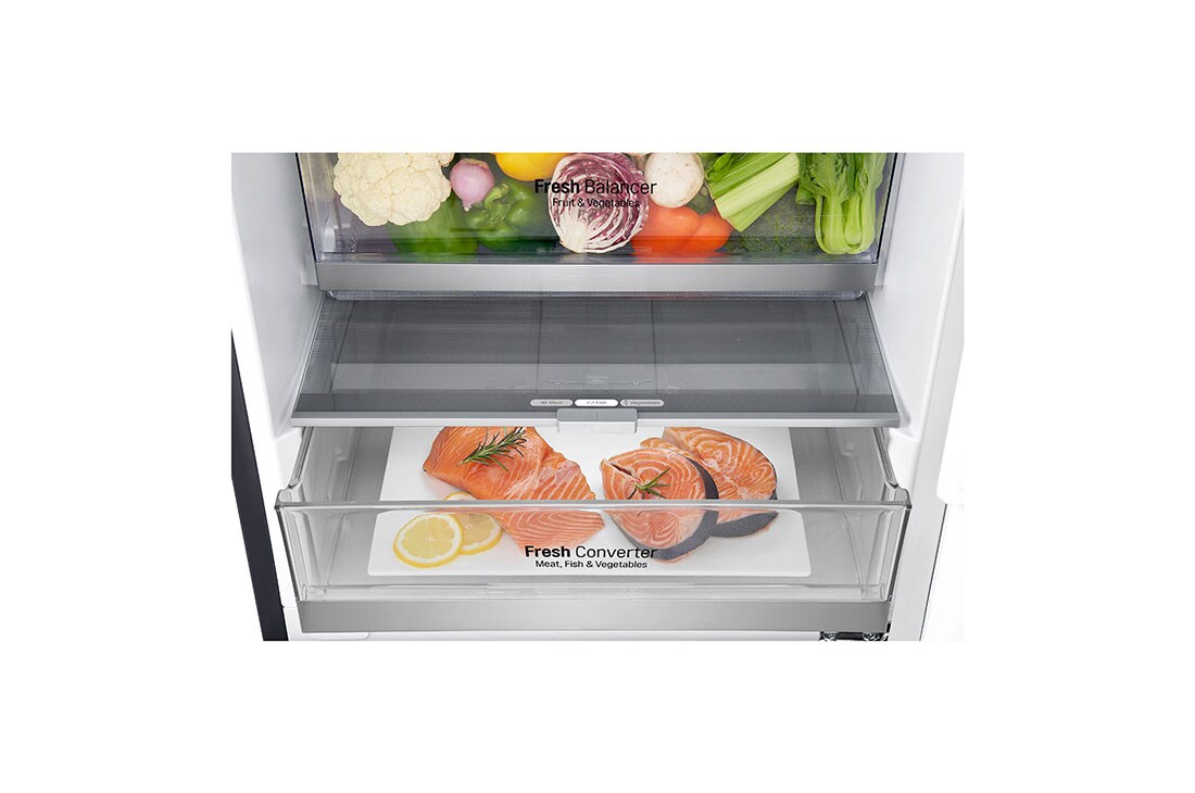 LG Combină frigorifică | Clasa D | 384 L | Compresor Linear Inverter 20 ani Garanție | Door Cooling | Metal Touch Display | ThinQ™ | Negru mat, GBB92MCAXP, thumbnail 6