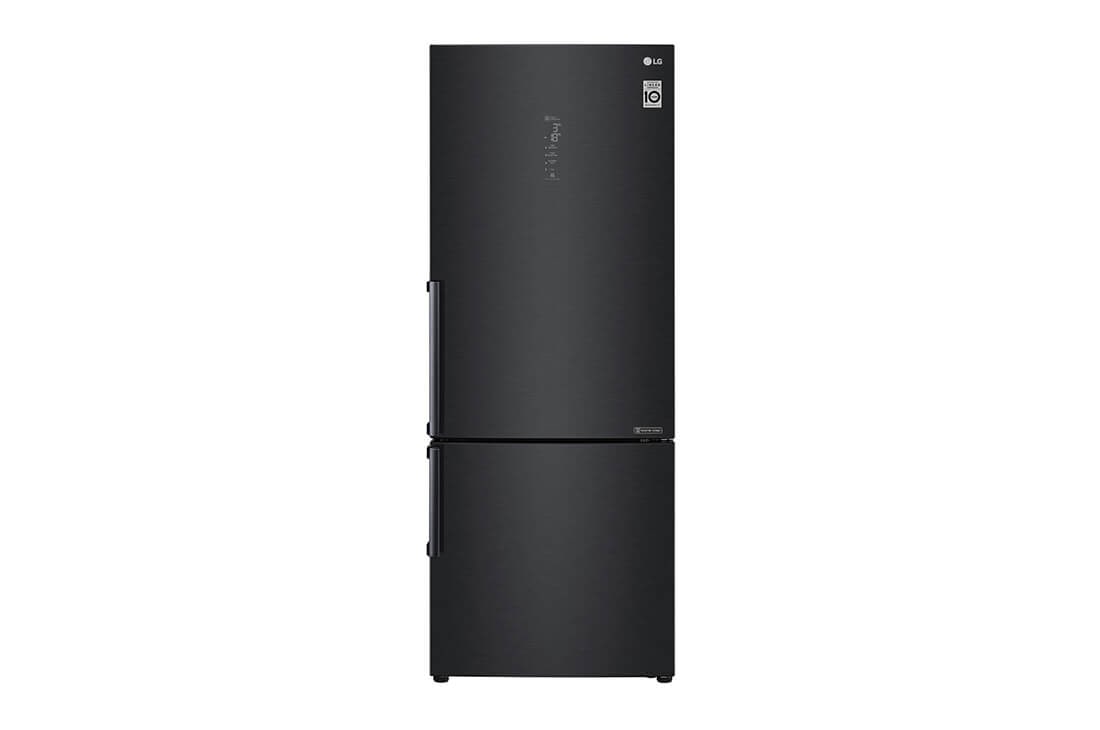 LG Combină frigorifică | Clasa E | 445 L | Total No Frost | Compresor Linear Inverter 10 ani Garanție | Door Cooling | ThinQ™ | Negru mat, GBB569MCAZB