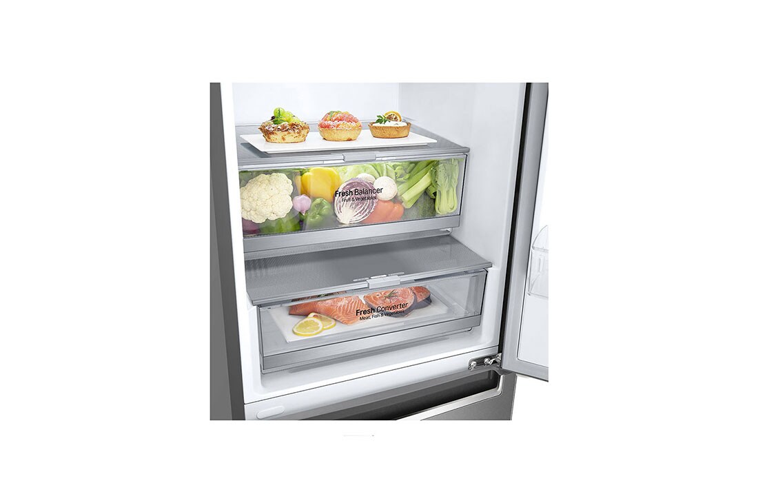 LG Combină frigorifică | Clasa D | 384 L | Total No Frost | Compresor Linear Inverter 10 ani Garanție | Door Cooling | Gri metalizat, GBB72SADXN, GBB72SADXN, thumbnail 3