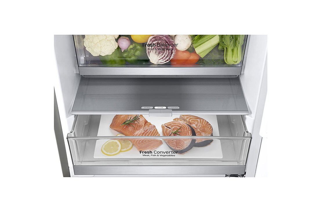 LG Combină frigorifică | Clasa D | 384 L | Total No Frost | Compresor Linear Inverter 10 ani Garanție | Door Cooling | Gri metalizat, GBB72SADXN, GBB72SADXN, thumbnail 4