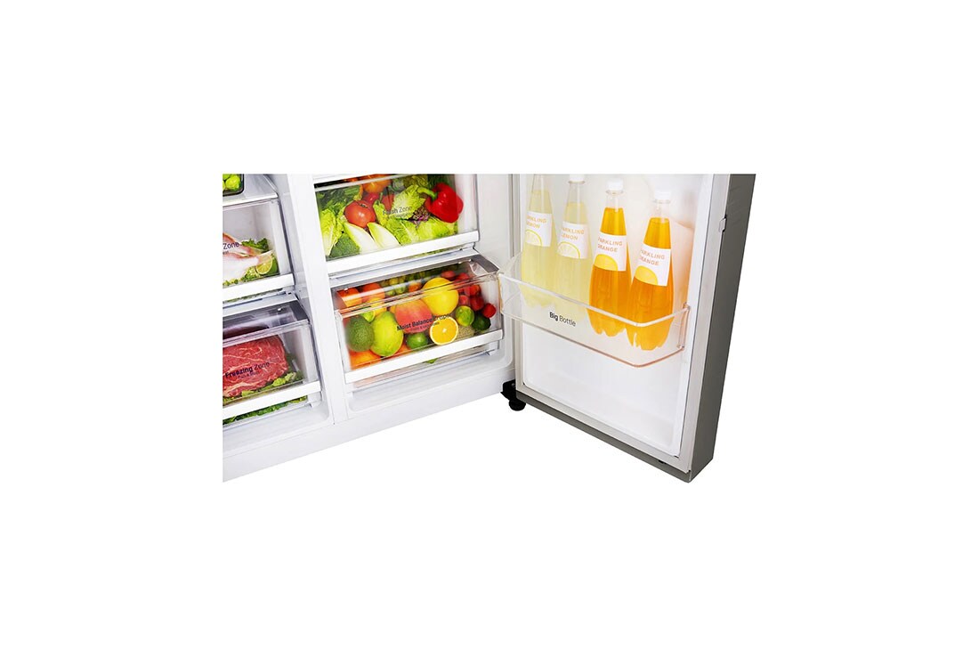 LG Frigider Side by Side | Clasa F | 591 L | Total No Frost | Compresor Linear Inverter 10 ani Garanție | Smart Diagnosis | Gri închis, GSL360ICEV   , GSL360ICEV, thumbnail 4