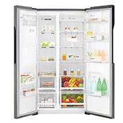 LG Frigider Side by Side | Clasa F | 591 L | Total No Frost | Compresor Linear Inverter 10 ani Garanție | Smart Diagnosis | Gri închis, GSL360ICEV   , GSL360ICEV, thumbnail 2