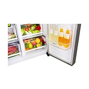 LG Frigider Side by Side | Clasa F | 591 L | Total No Frost | Compresor Linear Inverter 10 ani Garanție | Smart Diagnosis | Gri închis, GSL360ICEV   , GSL360ICEV, thumbnail 4