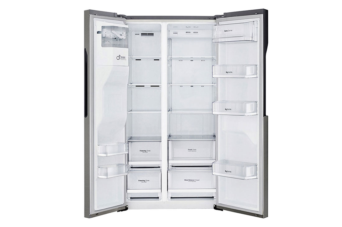 LG Frigider Side by Side | Clasa F | 591 L | Total No Frost | Smart Diagnosis | Compresor Linear Inverter 10 ani Garanție | Gri închis, GSL360ICEZ   , GSL360ICEZ, thumbnail 3