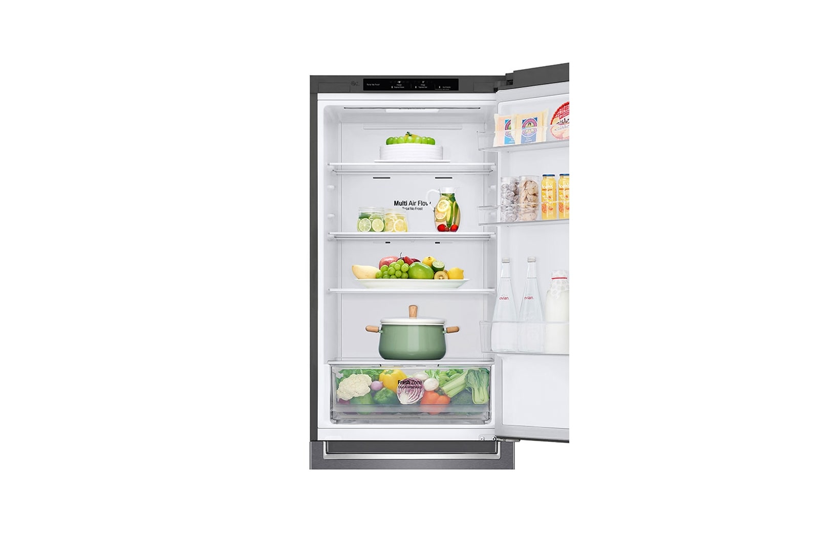 LG Combină frigorifică | Clasa E | 341 L | Total No Frost | Compresor Smart Inverter | Smart Diagnosis | Door Cooling | Gri metalizat, GBP31DSLZN