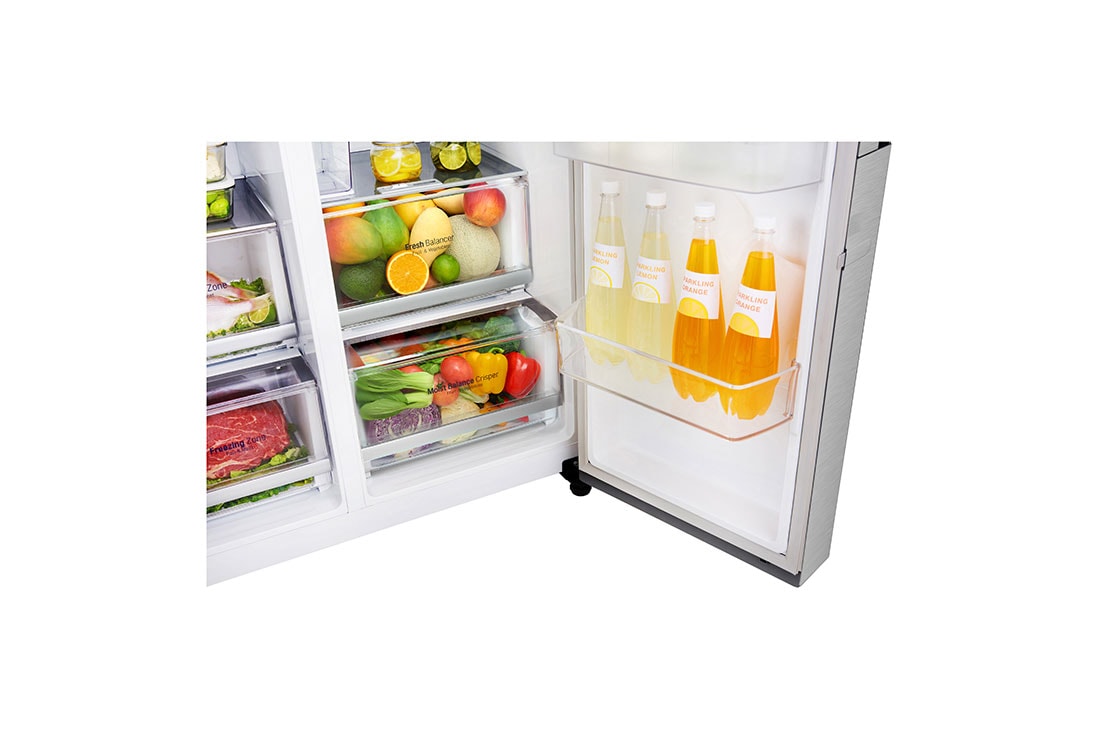 LG Frigider Side by Side InstaView Door in Door F| 601 L | Total No Frost | Compresor Linear Inverter 10 ani Garanție | Door cooling™ | Gri metalizat, GSJ961NSVZ, thumbnail 9