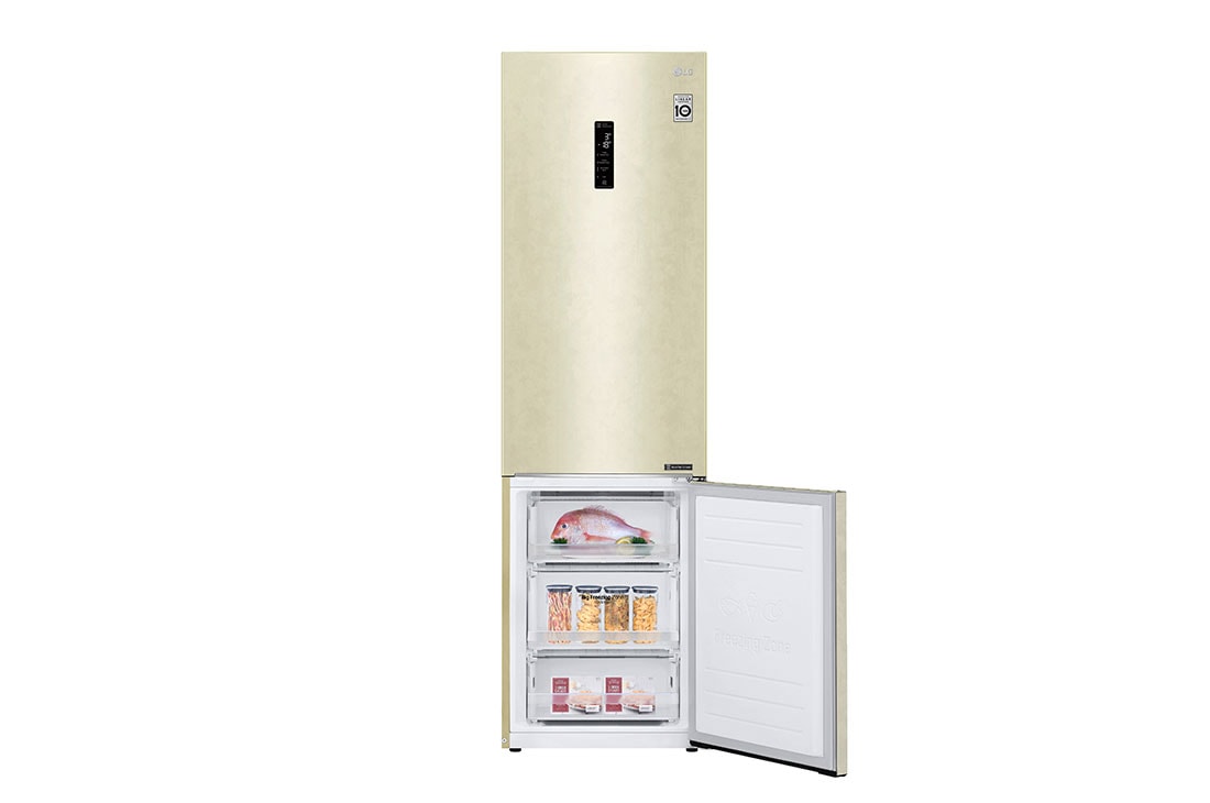 LG Combină frigorifică LG DoorCooling+™ | Clasa E | 384 l | Total No Frost | Compresor Linear Inverter 10 ani garanție | Bej, GBB62SEHZN, thumbnail 9