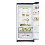 LG Combină frigorifică | Clasa E | 384 L | Total No Frost | Compresor Smart Inverter 10 ani garanție | Door Cooling+™ | Negru mat, Front Close up view with Food, GBB62MCJMN, thumbnail 8